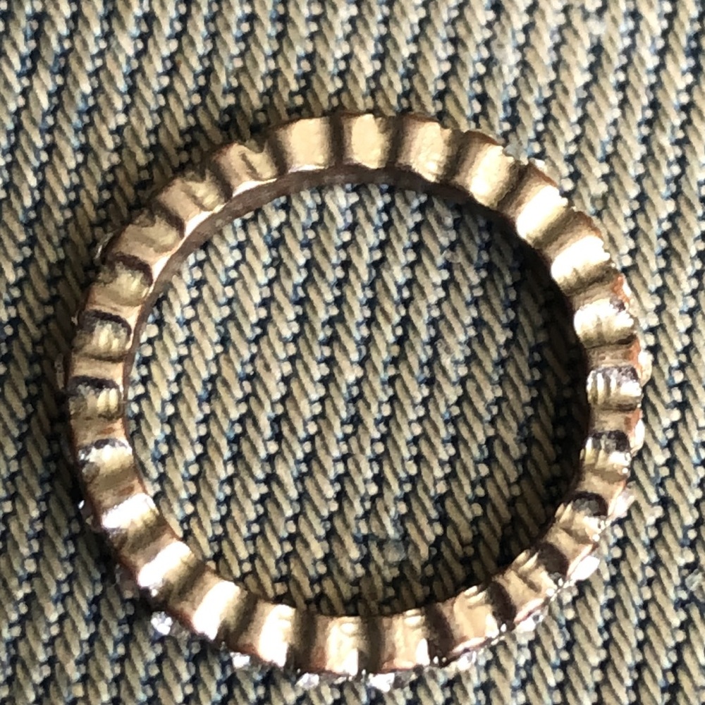 Stackable Vintage Silver Tone Rhinestone Band - image 3